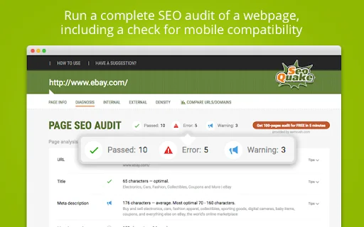 I-download ang SEOquake: Libreng SEO Tool at Audit Extension - Screenshot 4