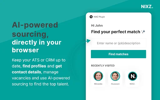 NIXZ Plugin: AI Recruiting Tool para sa Mabilis na Hiring - Screenshot 1