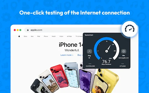 Speed Test para sa Chrome – Mabilis at Tumpak na Internet Speed Test - Screenshot 1