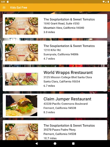 I-download ang Kids Eat Free – Maghanap ng Libreng Pagkain para sa mga Bata - Screenshot 15